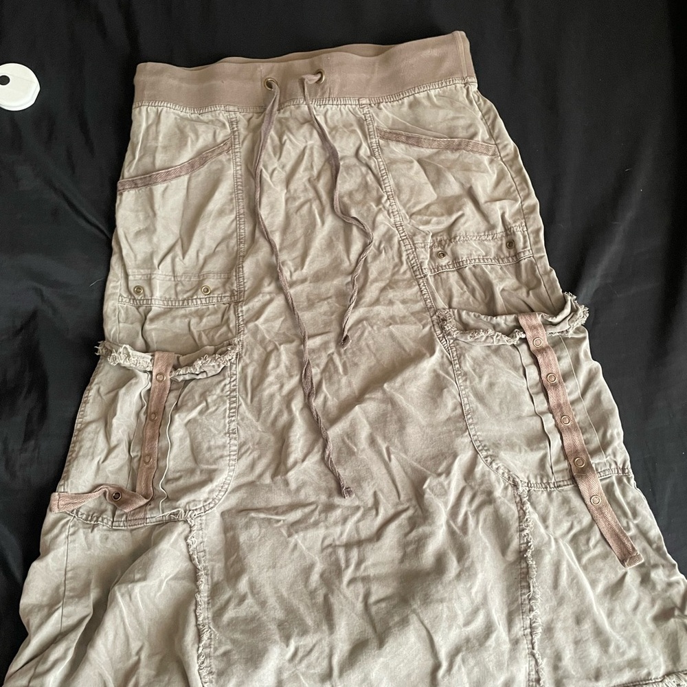 XCVI Tan Midi Cargo Skirt Casual Resort